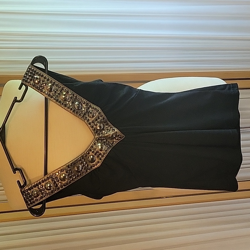 Gourgeous Miss Me Collection Embellished / Studded Black Top Black